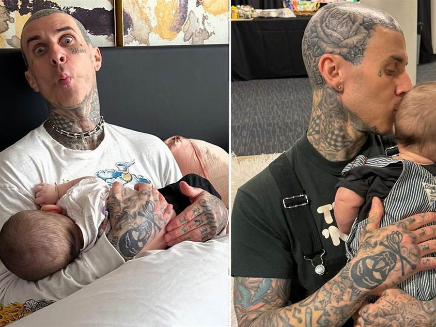 Kourtney Kardashian Shares Adorable New Photos of Baby Rocky With Travis Barker on Father's Day