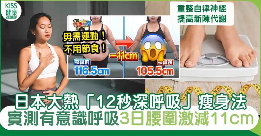 「深呼吸瘦身法」日本大熱實測有意識呼吸3日腰圍激減11cm！